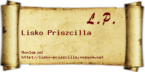 Lisko Priszcilla névjegykártya